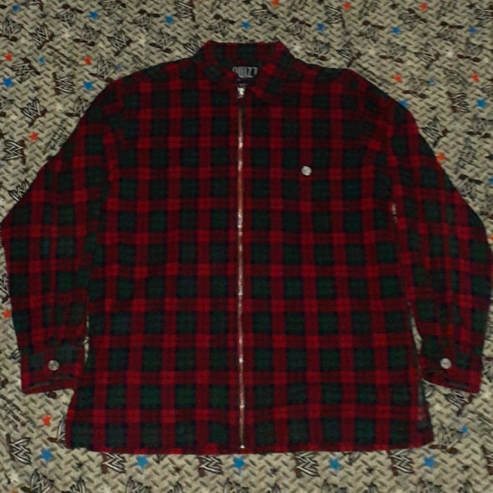 90s Quizz New York Zip Up Flannel Vintage
